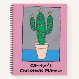 Cuaderno Navidades planificadores, lindos cactus, tu nombre