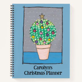 Cuaderno Navidades planner, cactus grasos en olla, personal