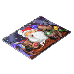 Cuaderno Navidades portátiles regalo Santa y renos - Divers