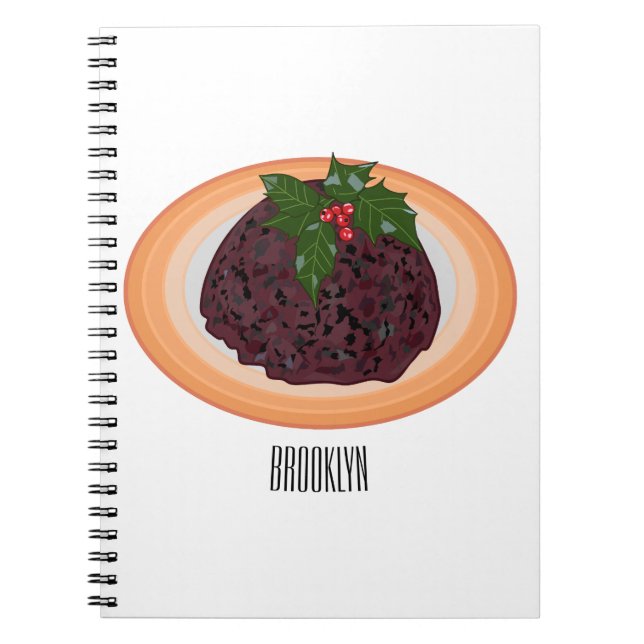Cuaderno Navidades pudding personalizado ilustracion (Frente)