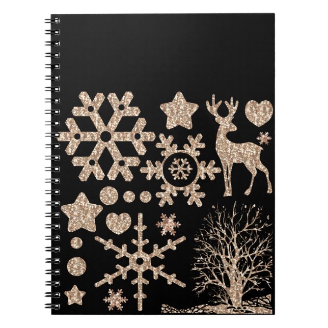 Cuaderno Navidades purpurina brillar elementos secuenciales (Frente)