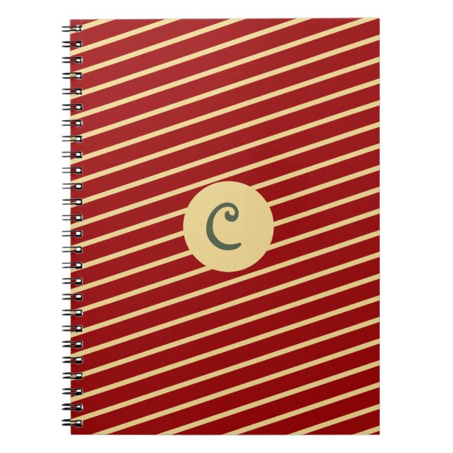 Cuaderno Navidades rayas de oro Personalizado de la familia (Frente)