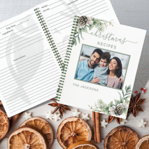 Cuaderno Navidades recetas familiares foto pino de cono bla