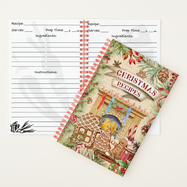 Cuaderno Navidades Recetas Gingerbread Recipe Notebook (Interior)