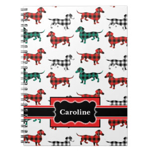 Cuaderno Navidades Red Flannel Dachshunds Cute Dogs