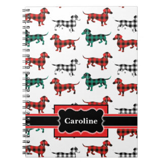 Cuaderno Navidades Red Flannel Dachshunds Cute Dogs