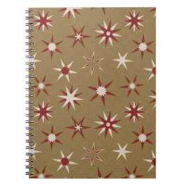 Cuaderno Navidades Red Geo Stars - en patrón oro.