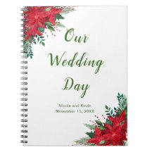 Navidades Red Poinsettia Flowers Wedner Planner