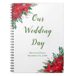 Cuaderno Navidades Red Poinsettia Flowers Wedner Planner