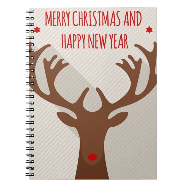 Cuaderno Navidades reno cadera fresca elk moderno (Frente)