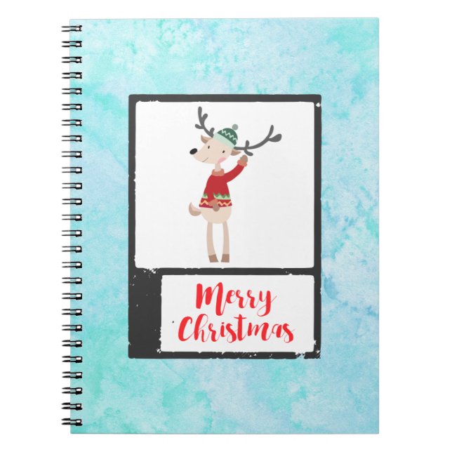 Cuaderno Navidades Renos En Un Feo Sudor De Whimsical (Frente)
