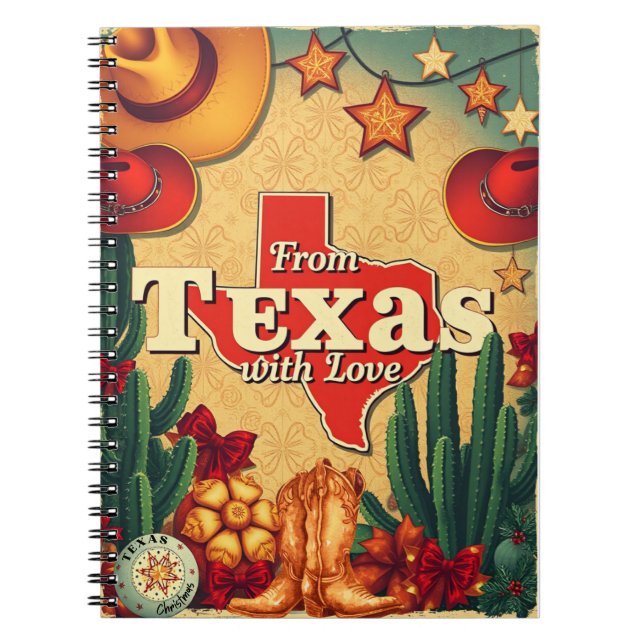Cuaderno Navidades retro de Texas con amor (Frente)
