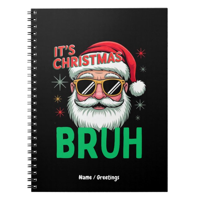 Cuaderno Navidades retro Santa Meme navidad graciosa (Frente)