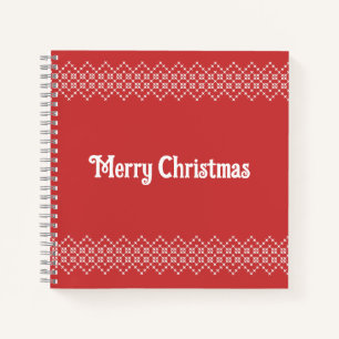Cuaderno Navidades rojos bordan arte de copos de nieve