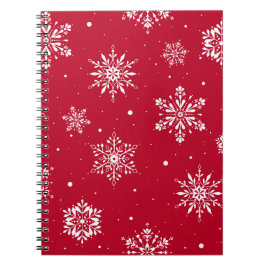 Cuaderno Navidades rojos de copas de nieve