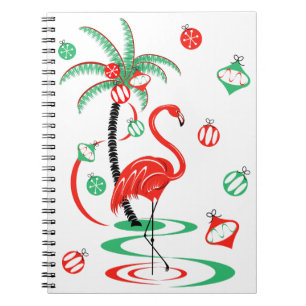 Cuaderno Navidades rojos Flamingo Baubles bloc de notas