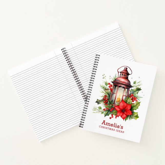Cuaderno Navidades rojos Lantern Poinsettia y Pine (Interior)