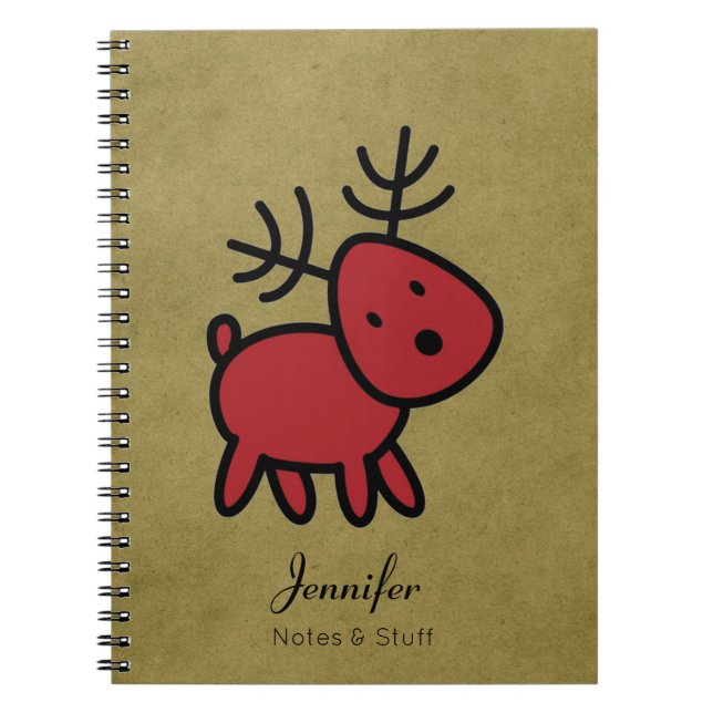 Cuaderno Navidades rojos Personalizado de Ilustracion de re (Frente)