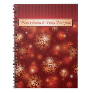 Cuaderno Navidades rojos y dorados y feliz año nuevo