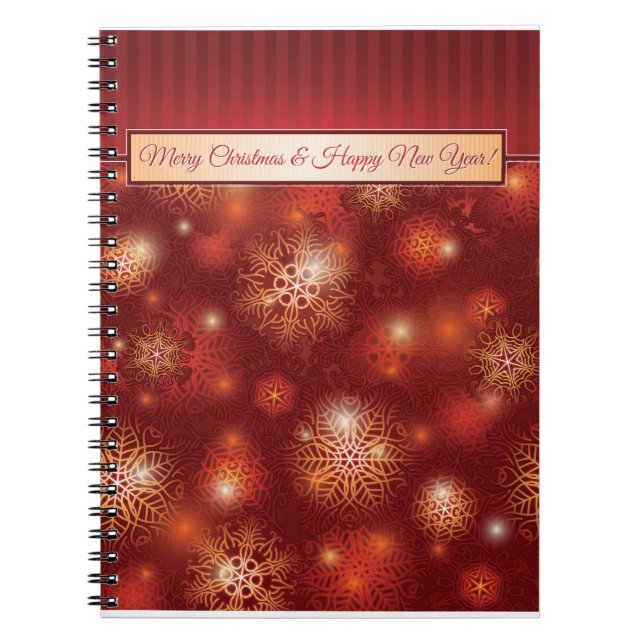 Cuaderno Navidades rojos y dorados y feliz año nuevo (Frente)