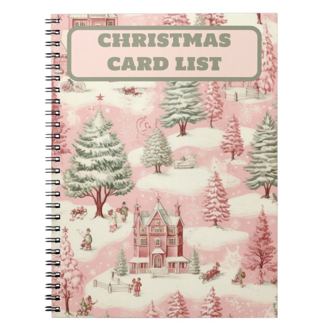 Cuaderno Navidades rosados de época (Frente)