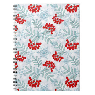 Cuaderno Navidades, Rowan, rojo, blanco, copos de nieve