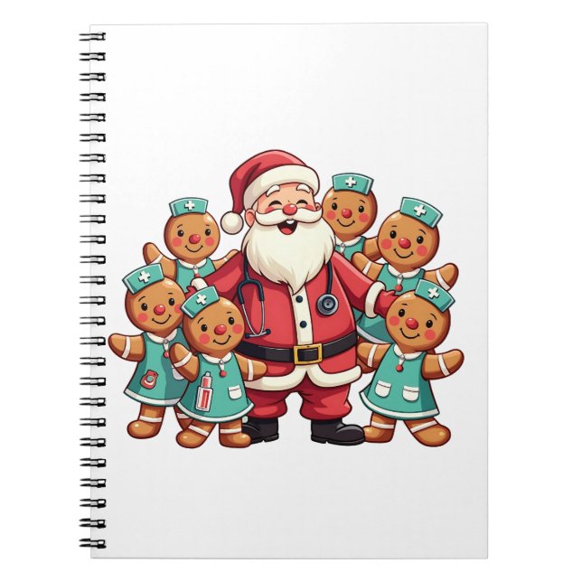 Cuaderno Navidades Santa Claus Gingerbread Enfermeras (Frente)