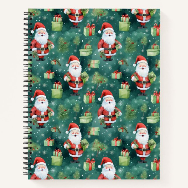 Cuaderno Navidades Santa Claus Seamless Pattern-82909 (Anverso)