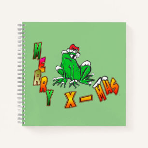 Cuaderno Navidades Santa Frog Merry Christmas Notebook