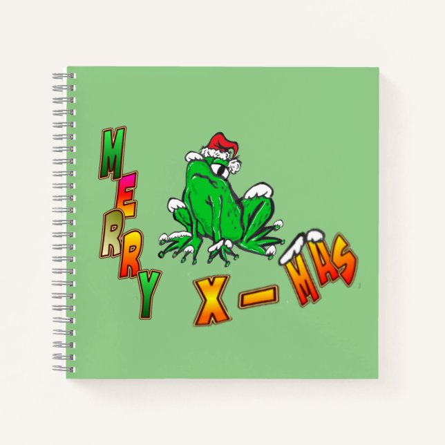 Cuaderno Navidades Santa Frog Merry Christmas Notebook (Anverso)