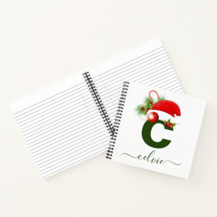 Cuaderno Navidades simples de monogramas personalizados por