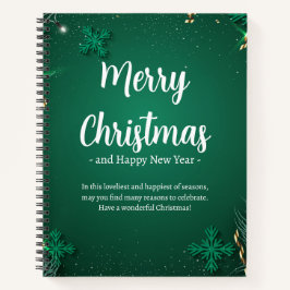 Cuaderno Navidades simples verdes y blancos Día de 8,5" x 1