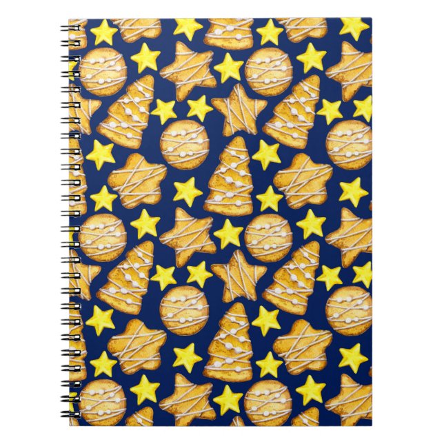 Cuaderno Navidades sin fisuras patrón de caramelos y cola a (Frente)