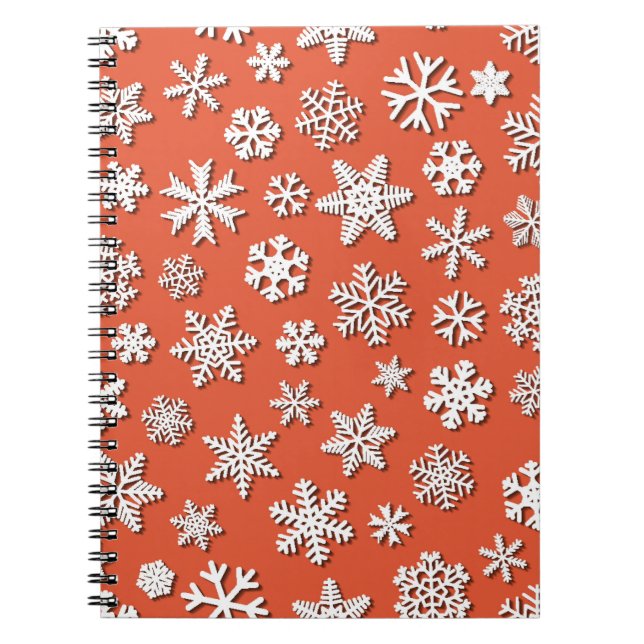 Cuaderno Navidades sin inconvenientes de copos de nieve con (Frente)