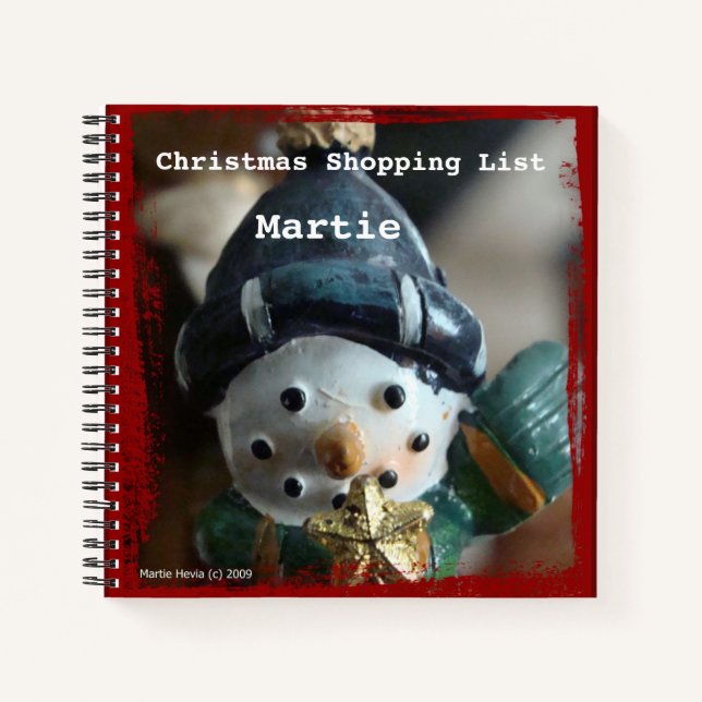 Cuaderno Navidades Snowman Shopping List Spiral Notebook (Anverso)
