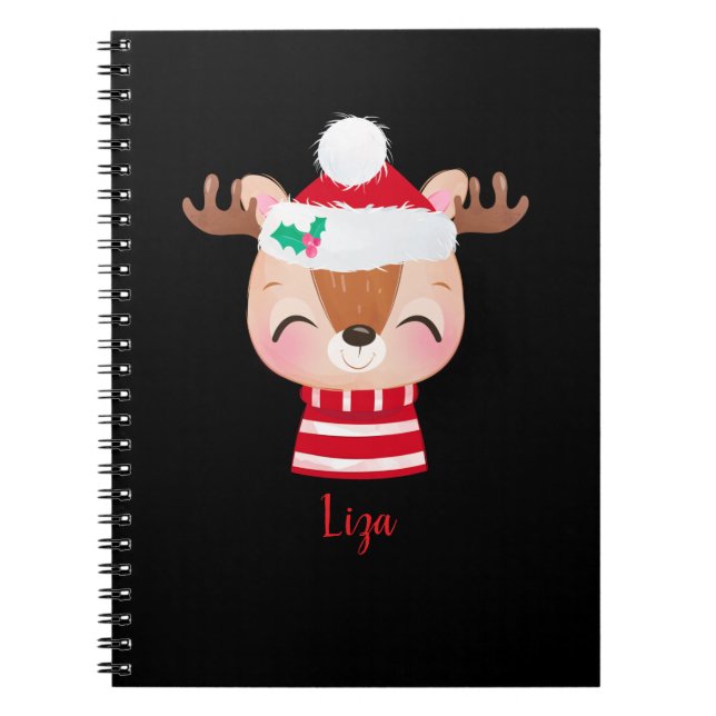 Cuaderno Navidades sonriendo cara de reno (Frente)