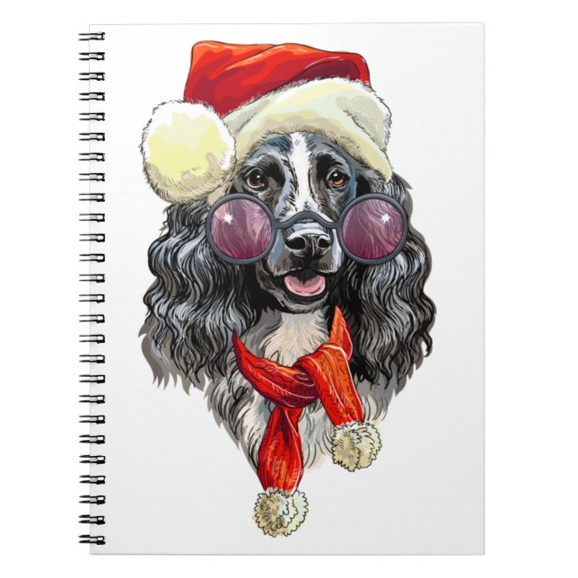 Cuaderno Navidades spaniel dog (Frente)