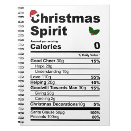 Cuaderno Navidades Spirit Nutritional Facts vacaciones dive