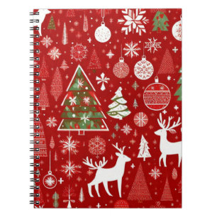 Cuaderno Navidades temática árboles de Navidad copos de nie