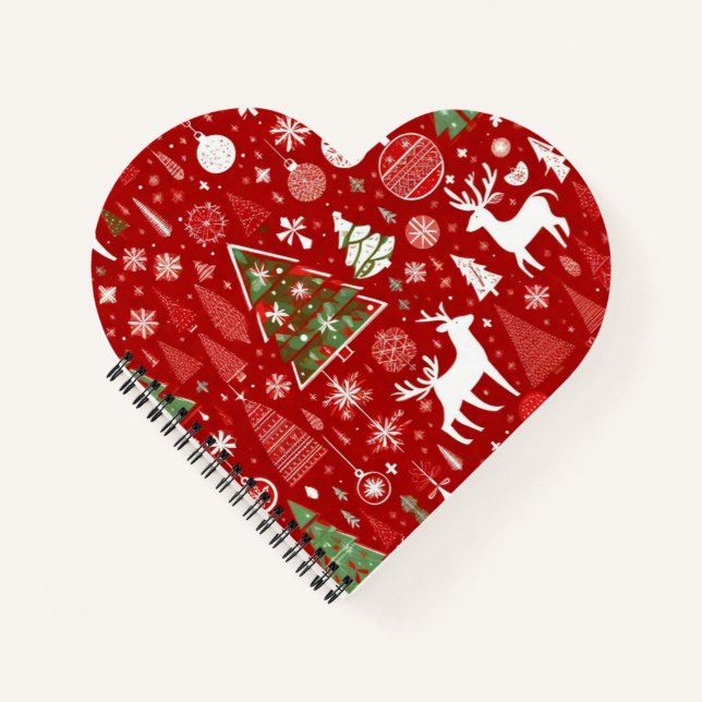 Cuaderno Navidades temática árboles de Navidad copos de nie (Anverso)