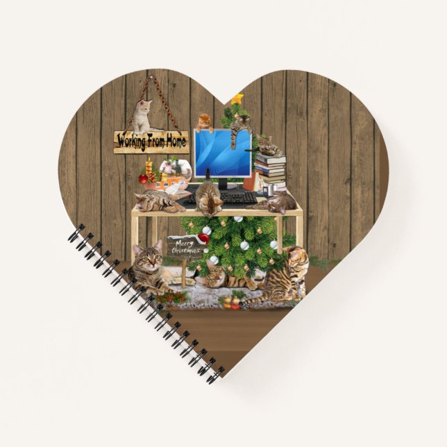 Cuaderno Navidades trabajando desde casa con mis gatos (Anverso)