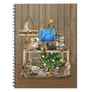 Cuaderno Navidades trabajando desde casa con mis gatos