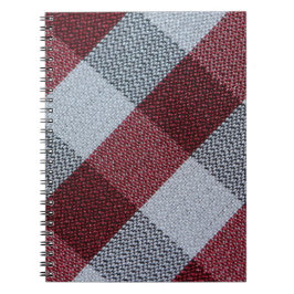 Cuaderno Navidades Trendy Plaid Pattern Red and Grey