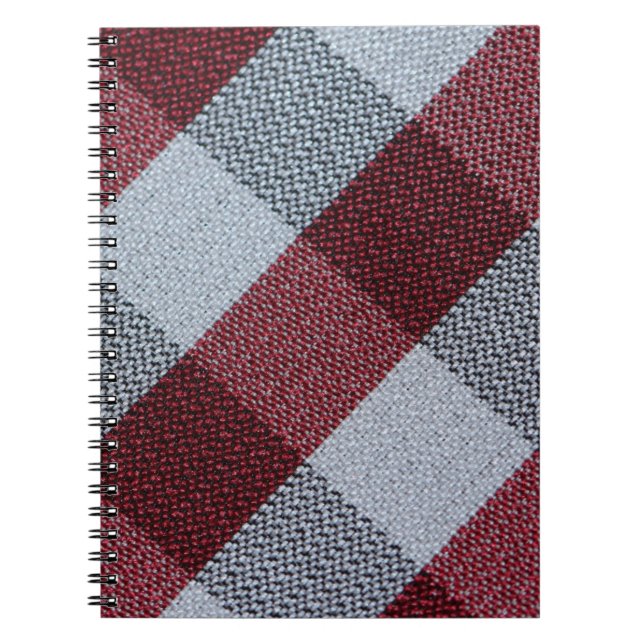 Cuaderno Navidades Trendy Plaid Pattern Red and Grey (Frente)