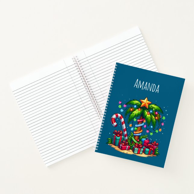 Cuaderno Navidades tropicales arbol de palmas de vacaciones (Interior)