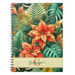 Cuaderno Navidades tropicales vibrantes personalizados Poin