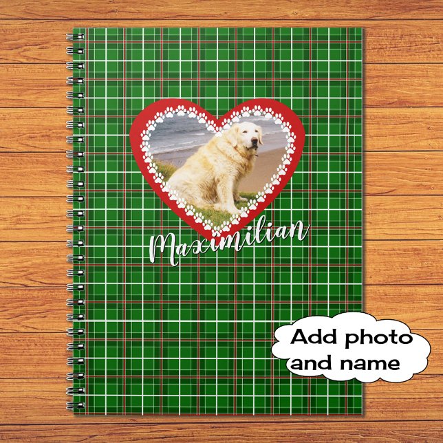 Cuaderno Navidades tu foto mascota verde rojo (Subido por el creador)