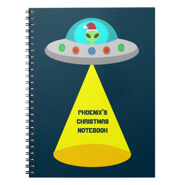 Cuaderno Navidades UFO Ho Ho Alien Personalizado de platill (Frente)