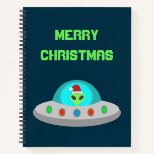 Cuaderno Navidades UFO Ho Ho Alien Personalizado de platill