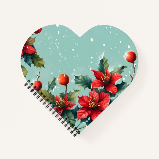 Cuaderno Navidades vibrantes de la flor de la poinsettia ro (Anverso)